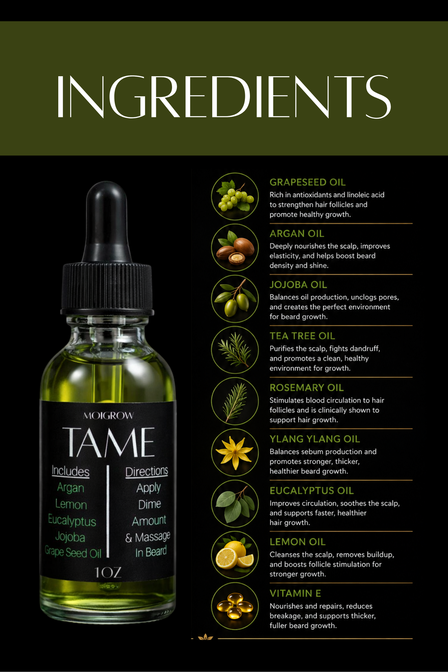 Tame Beard Growth Oil
